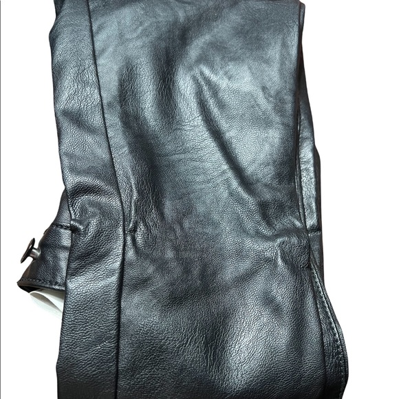 COPY - CACHÉ HIGHRISE VEGAN LEATHER SKINNY JEANS PANTS SZ 0 Black - Picture 6 of 11